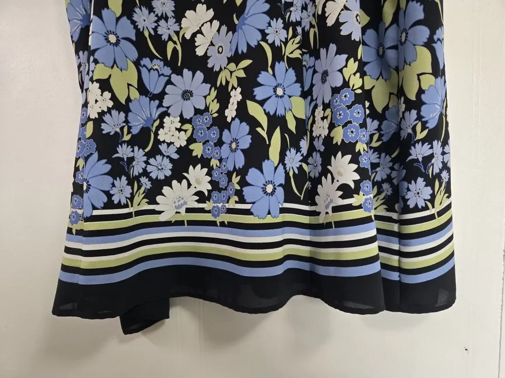 Alfred Dunner Skirt Womens 20W Plus Boho Dark Floral Cottagecore Spring Festival